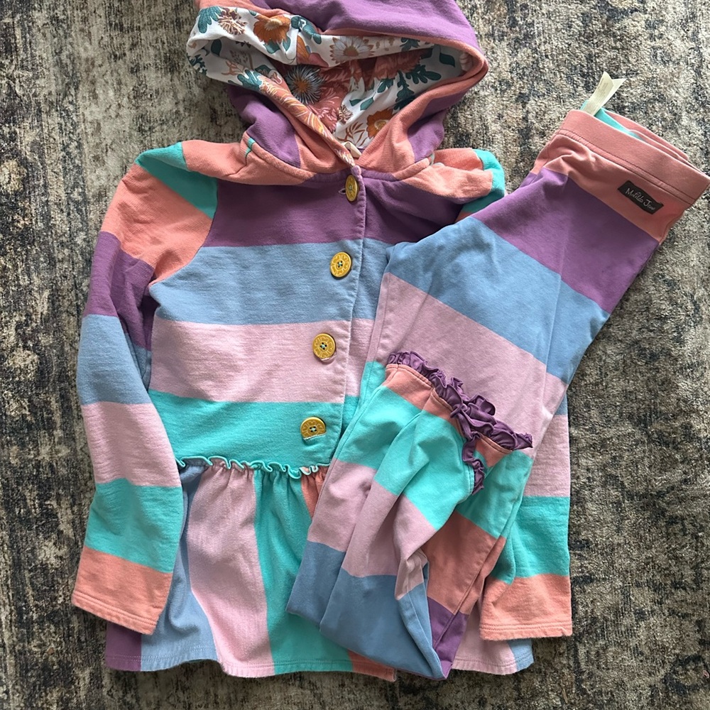 Matilda Jane Floral and Striped Hoodie
